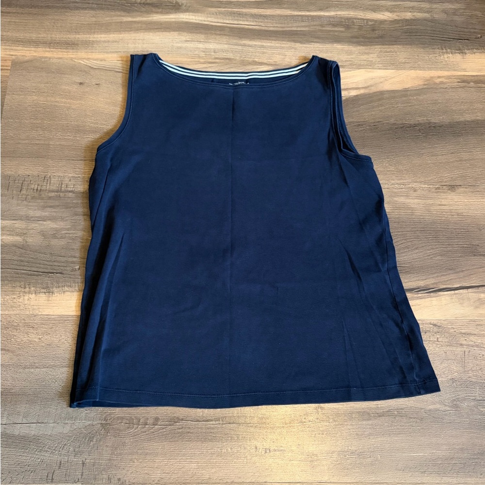 Womens Talbots Navy Sleeveless Boatneck Tank Size Large